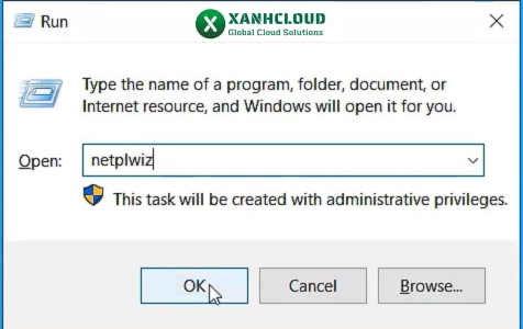 Mở cửa sổ Run bằng tổ hợp phím Windows R và nhập lệnh netplwiz