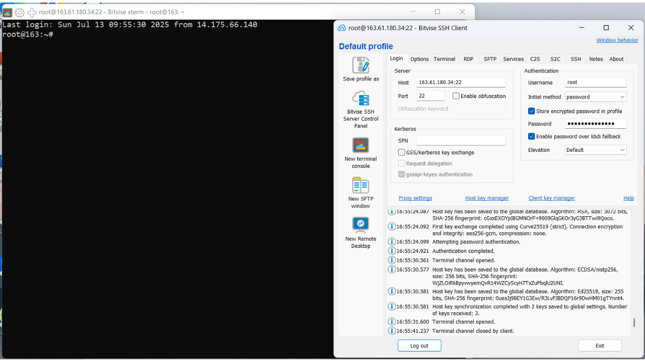Giao diện terminal VPS Ubuntu sau khi đăng nhập qua SSH