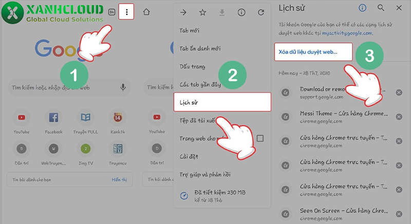 Cách xóa Cache trên trình duyệt điện thoại Android và iOS (chung cho các trình duyệt phổ biến)