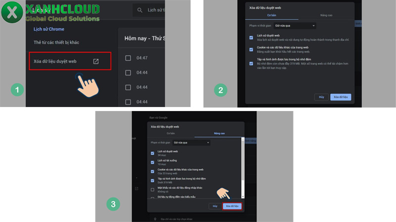 Cách xóa Cache trên Google Chrome