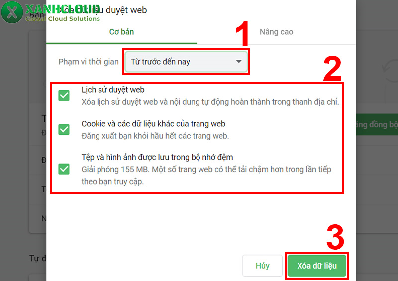 Cách xóa Cache trên Cốc Cốc