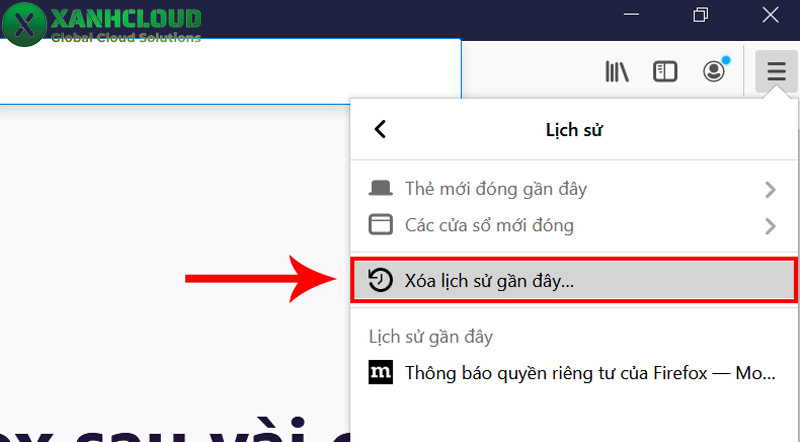 Cách xóa Cache trên Firefox