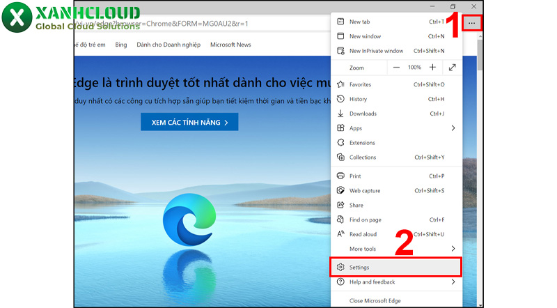 Cách xóa Cache trên Microsoft Edge