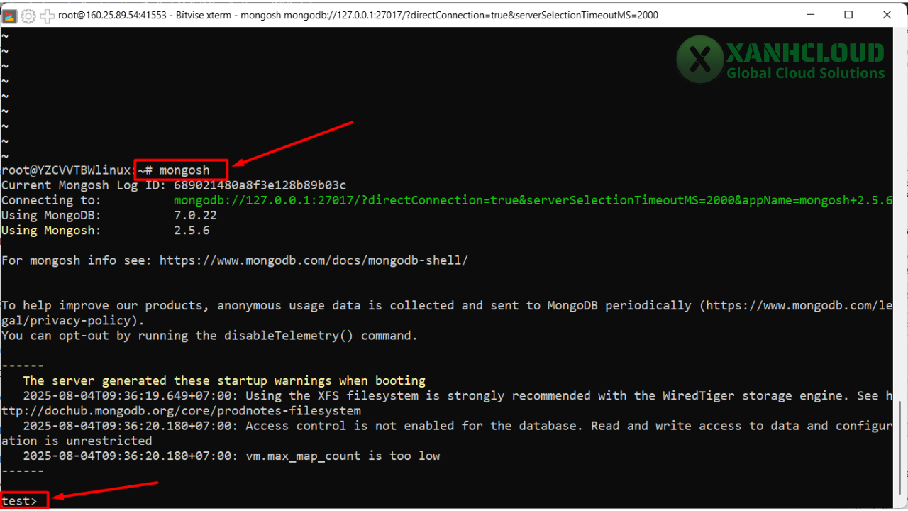 mongoDB-shell-khoi-dong