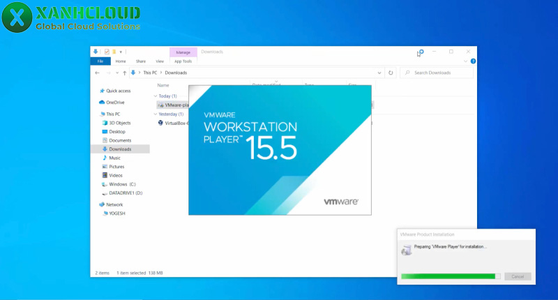 Click vào file tải về để khởi chạy chương trình VMware Workstations