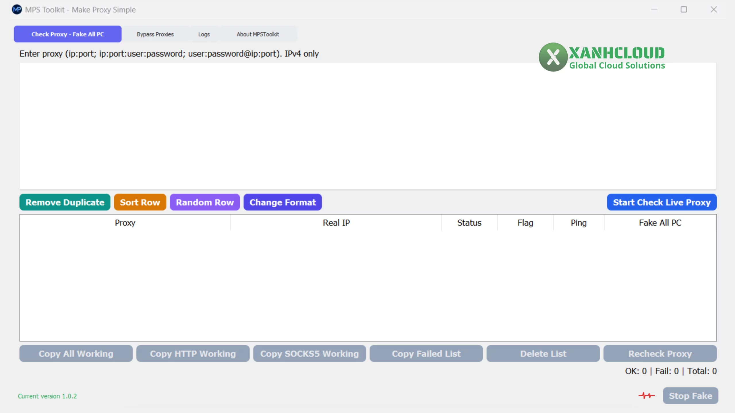 Giao diện chính của MPS Toolkit