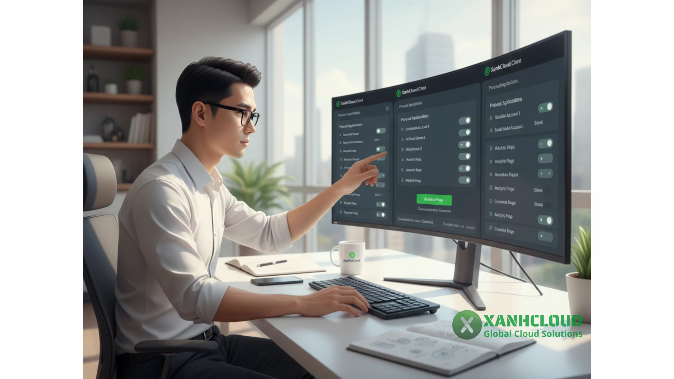 Người dùng Marketing quản lý hàng loạt proxy qua XanhCloud Proxy Client.