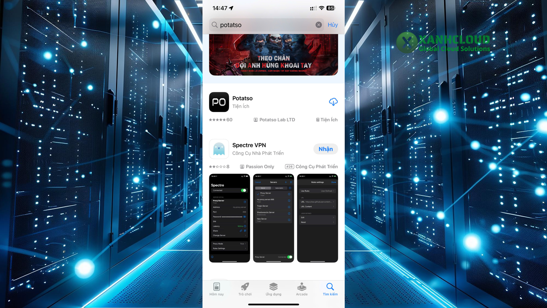 Tìm và tải Potatso Lite trên App Store