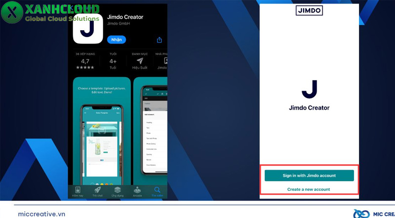 Cách tạo web trên điện thoại bằng Jimdo