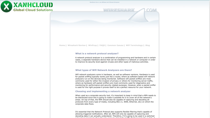 Truy cập trang chủ chính thức của Wireshark