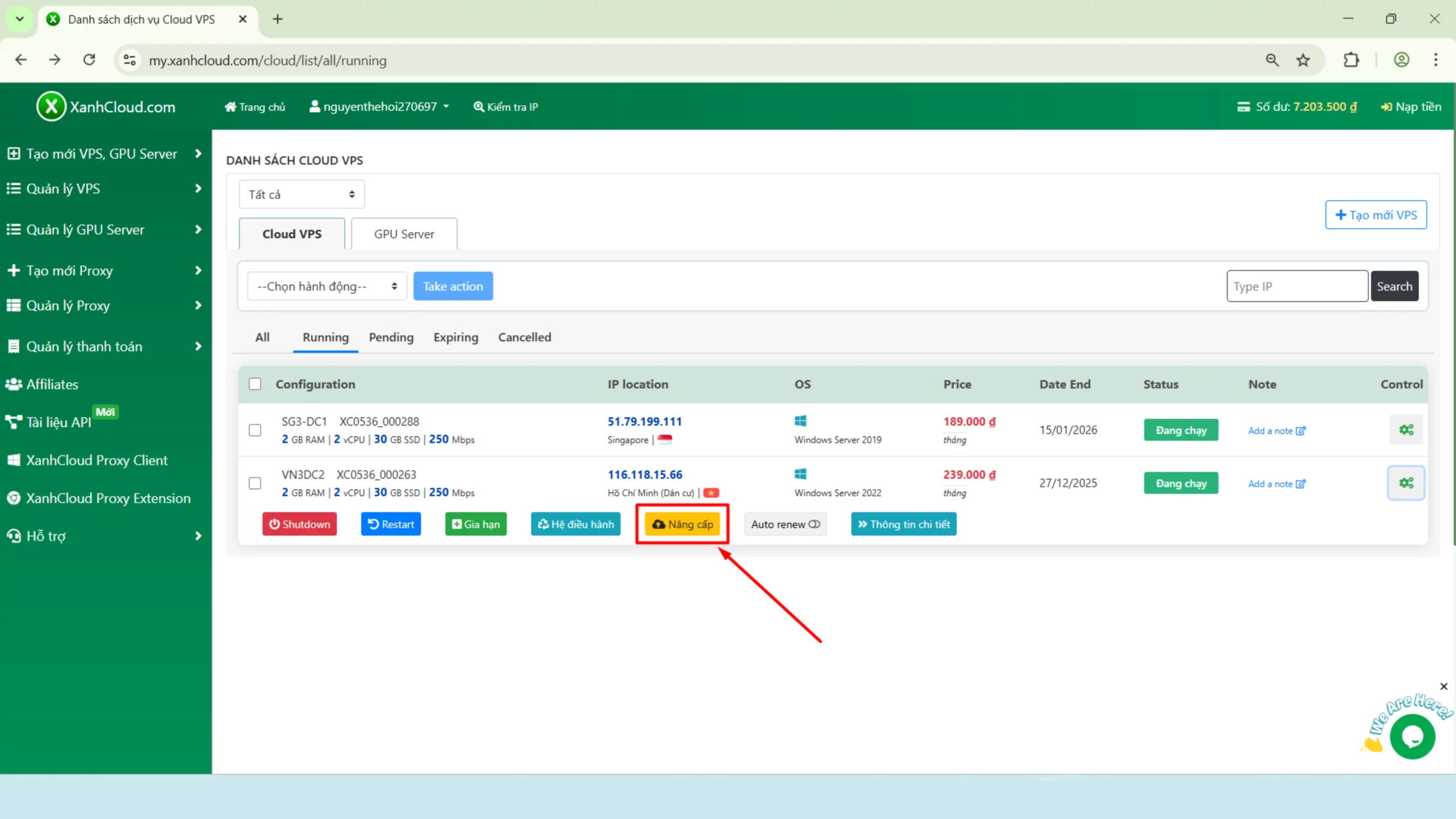 Giao diện Cloud Control