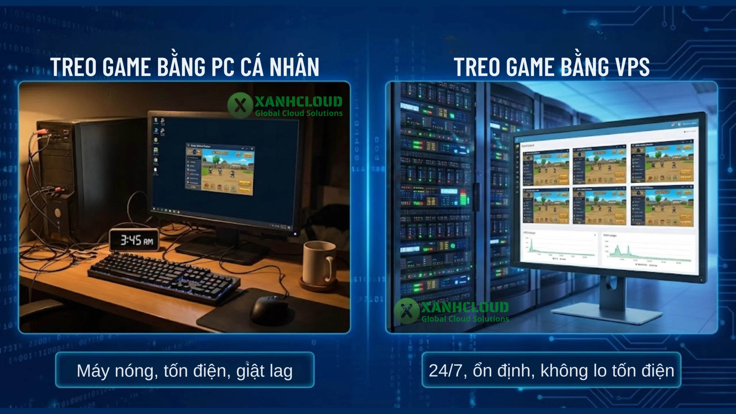 Treo Ninja School Online bằng máy cá nhân và treo bằng VPS