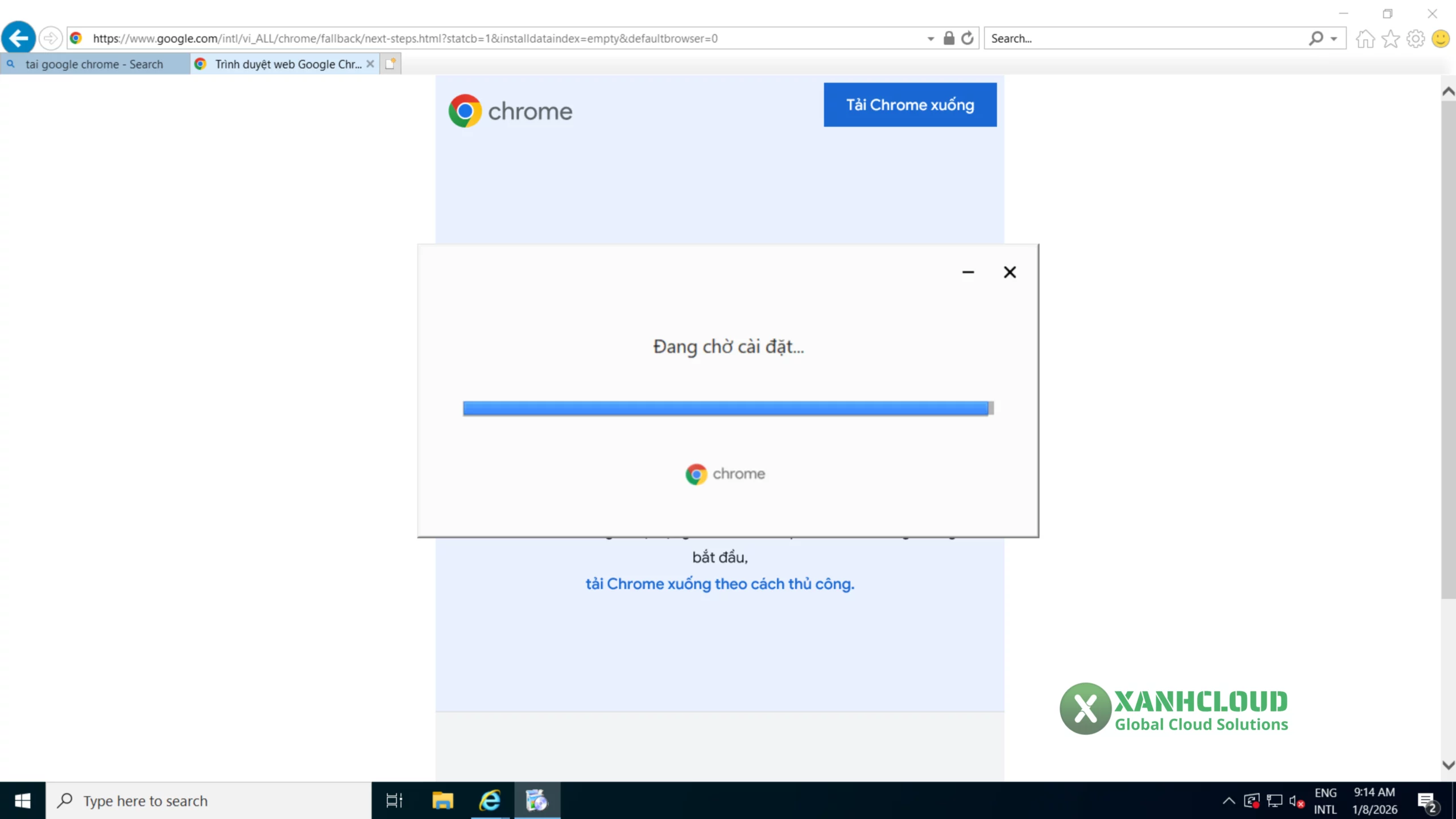 Cài đặt Google Chrome thành công trên VPS Windows