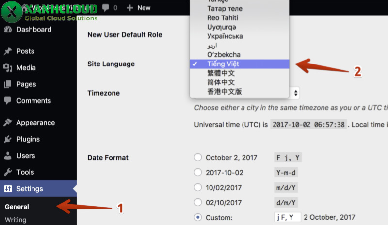 Cách cài đặt và sử dụng WordPress tiếng việt chi tiết