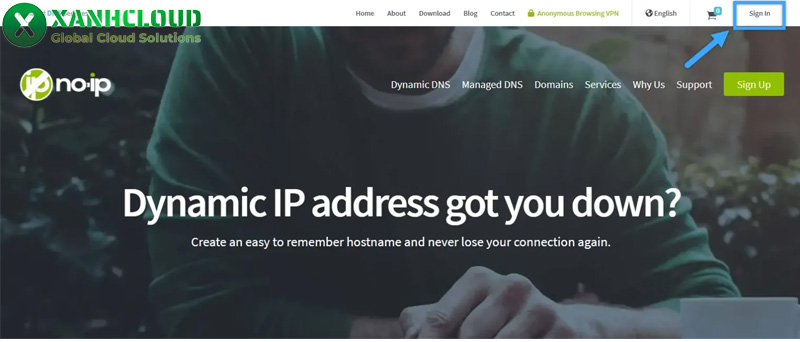 Đăng ký tài khoản trên trang chủ No-IP