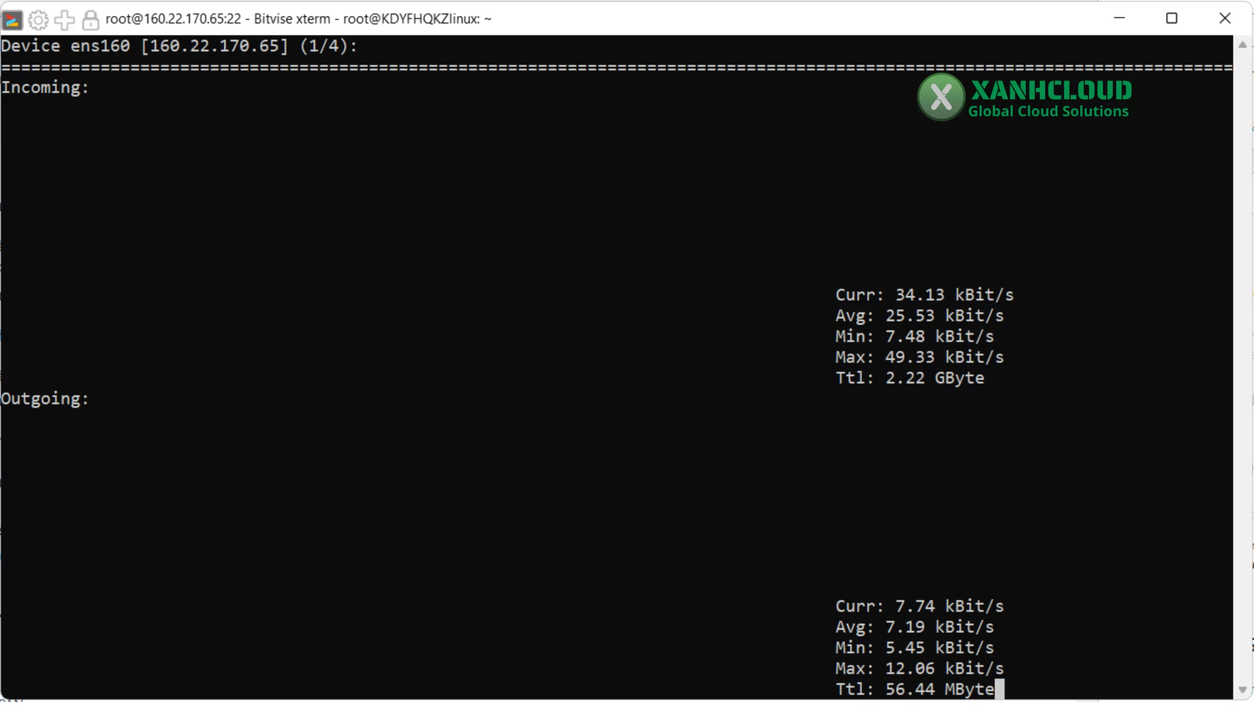 Các thông số trên giao diện Nload