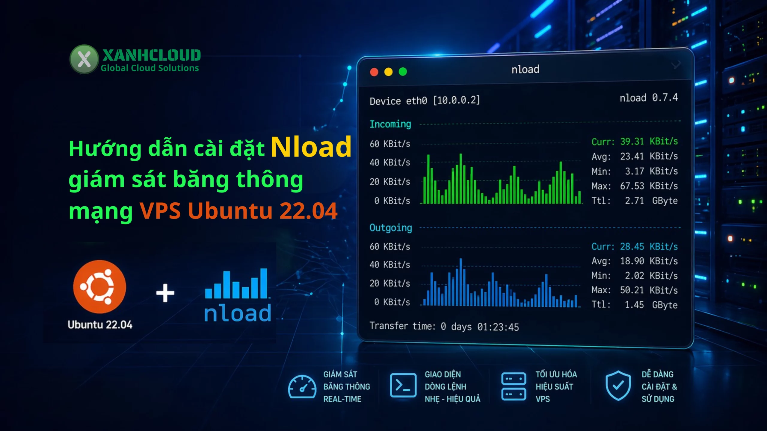 Hướng dẫn cài đặt Nload và giám sát băng thông mạng VPS Ubuntu 22.04
