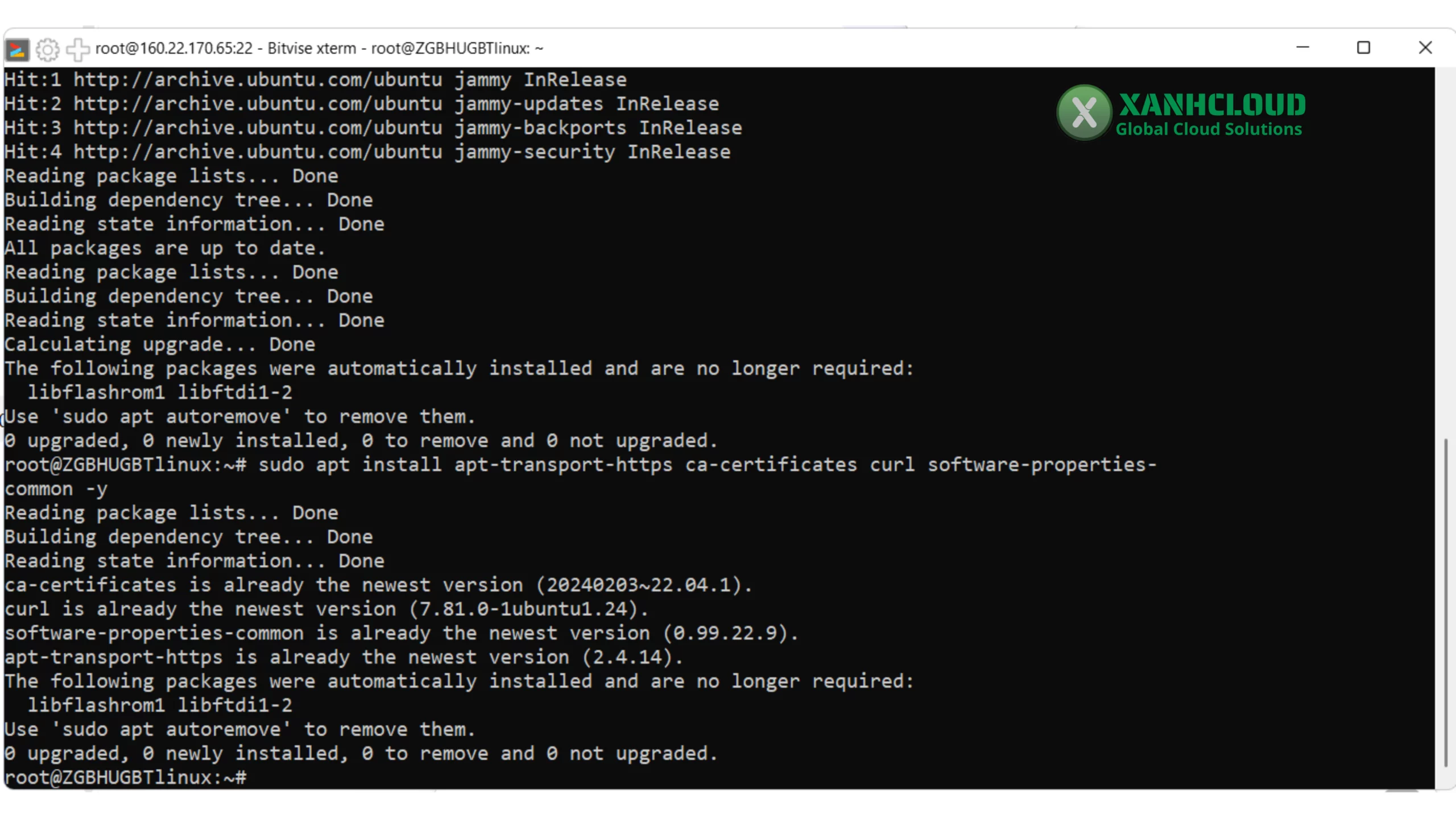 Cài gói phụ thuộc Docker Ubuntu