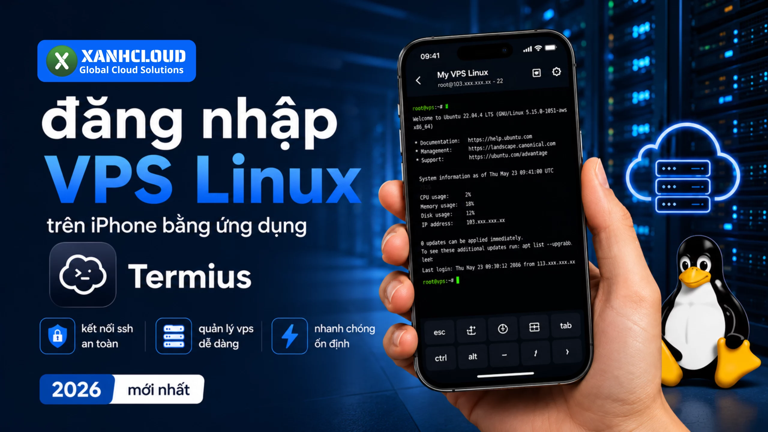 Đăng nhập VPS linux trên Iphone bằng ứng dụng Termius