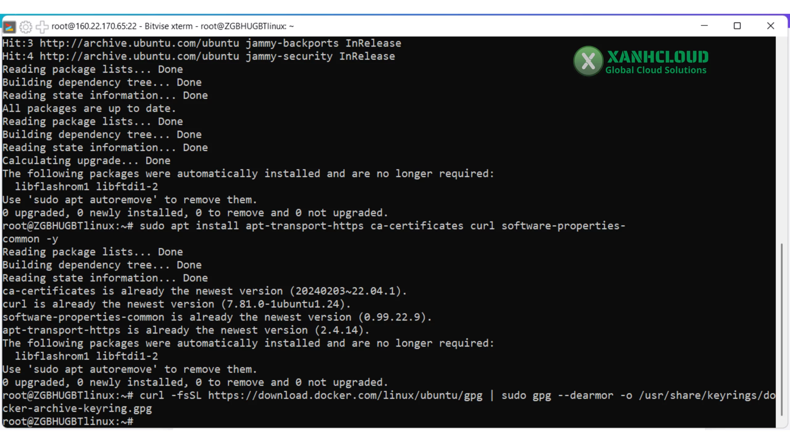 Thêm GPG key Docker