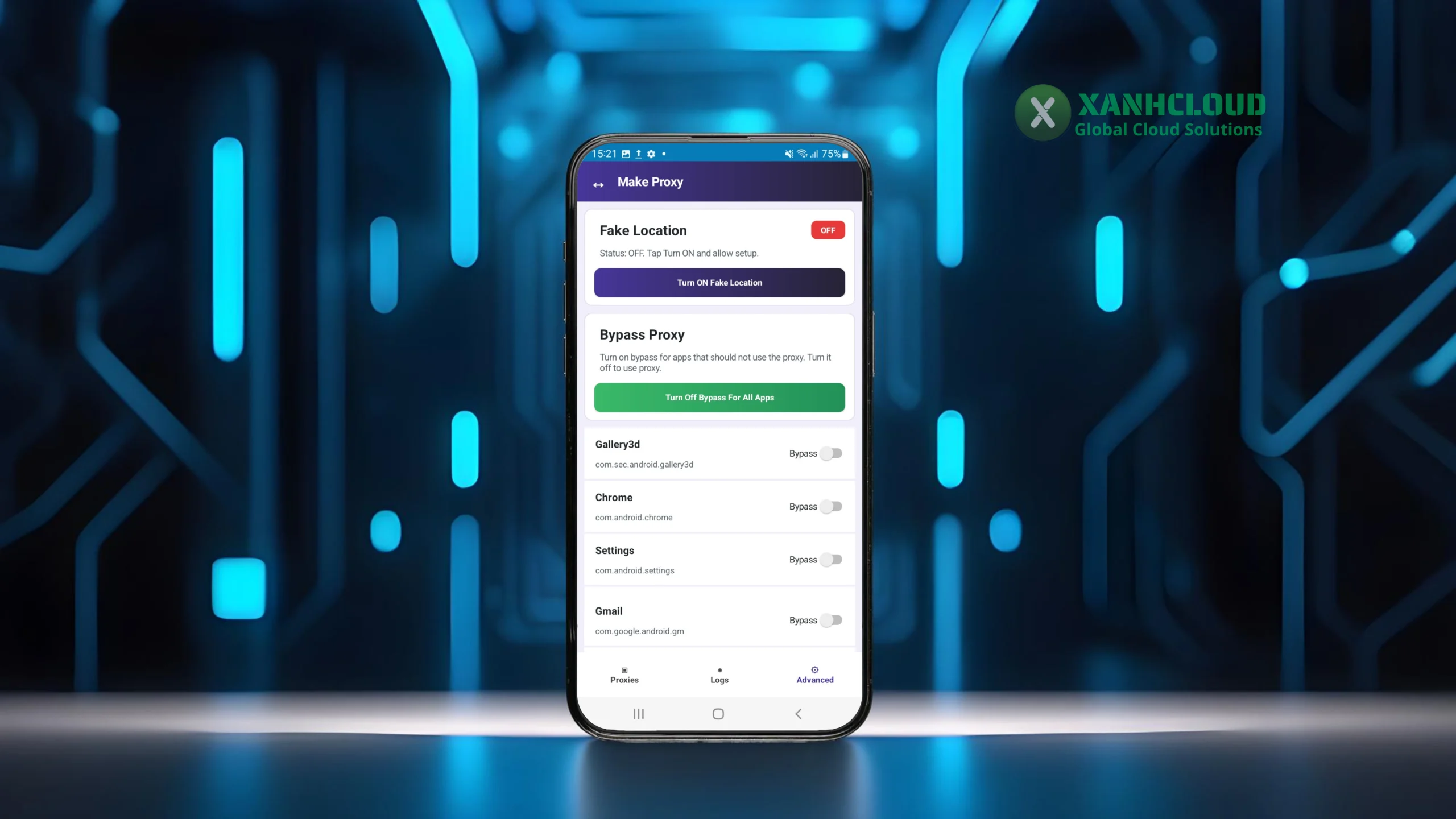 Mục Fake Location của app Make Proxy