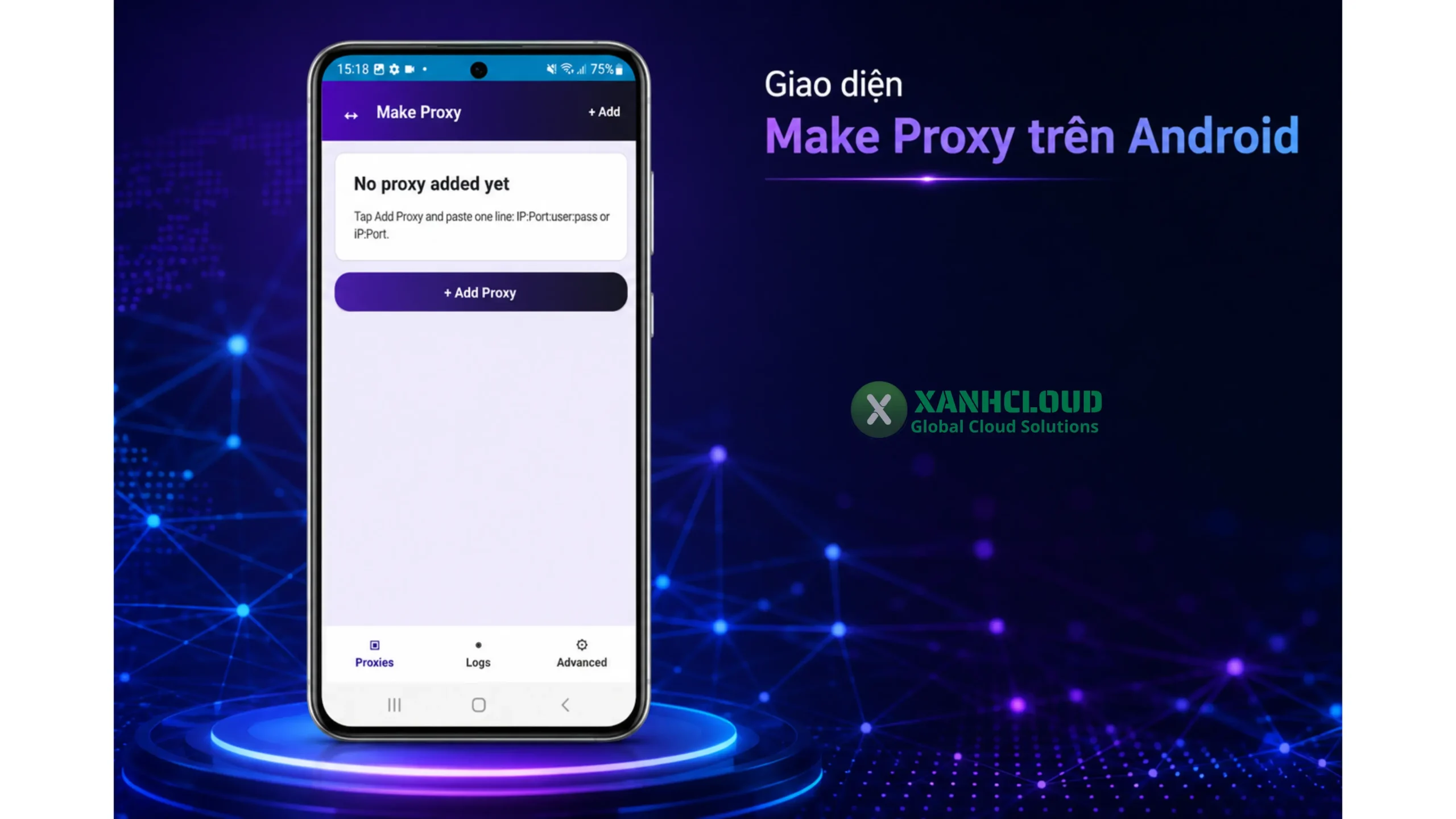 Giao diện ứng dụng Make Proxy trên Android