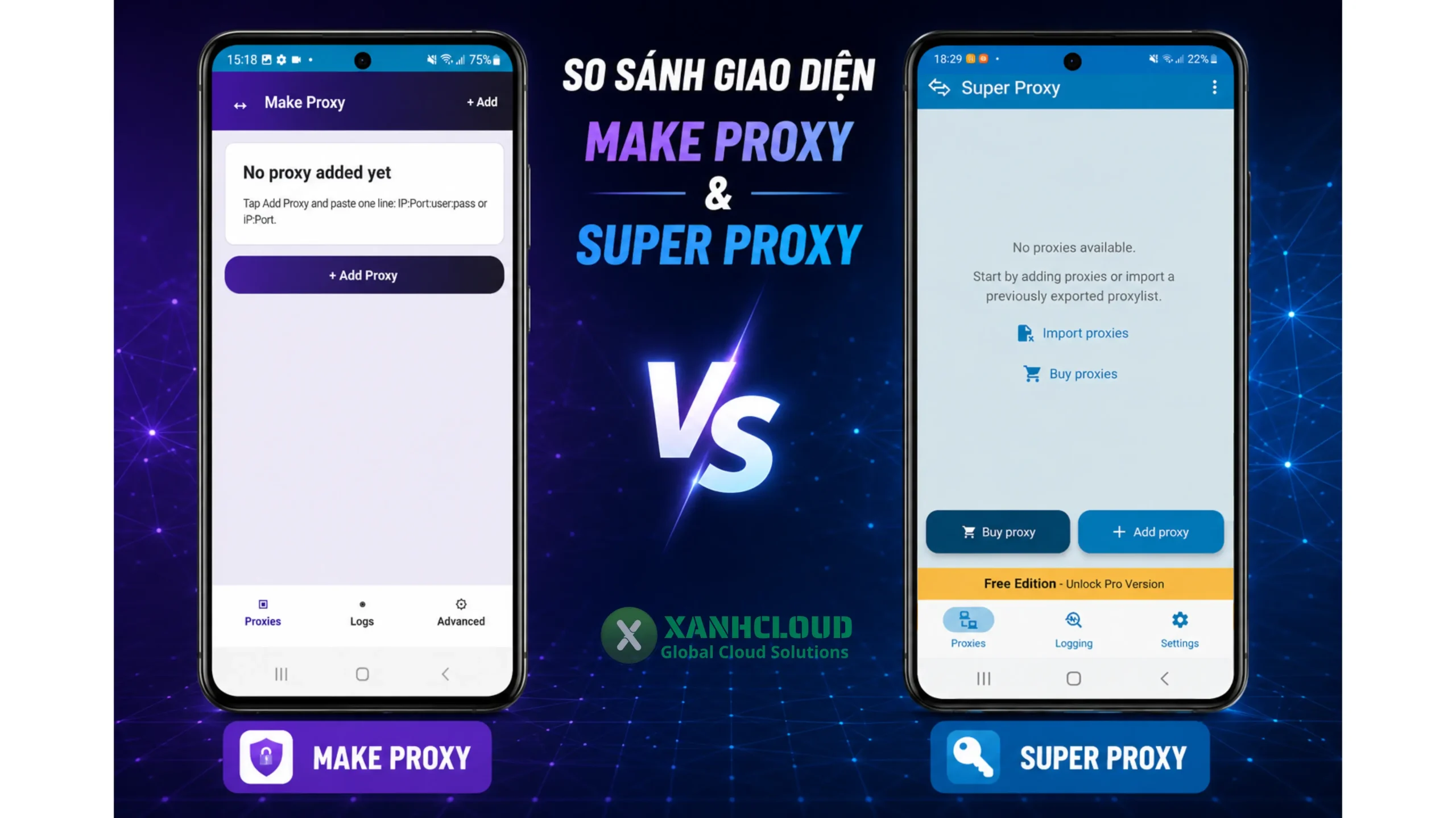 So sánh giao diện Make Proxy và Super Proxy