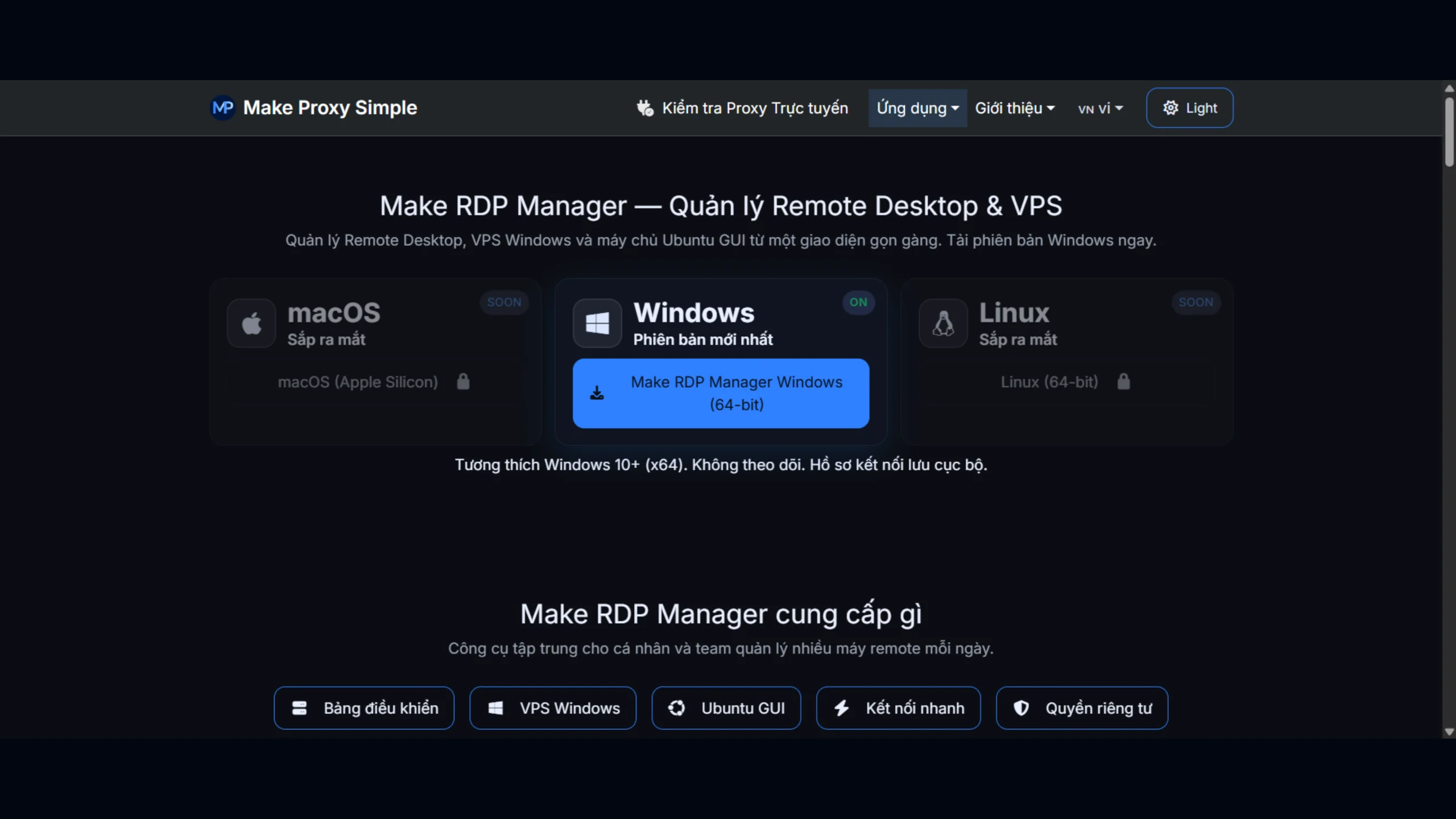 Tải phiên bản mới nhất của MakeRDP Manager từ website chính thức