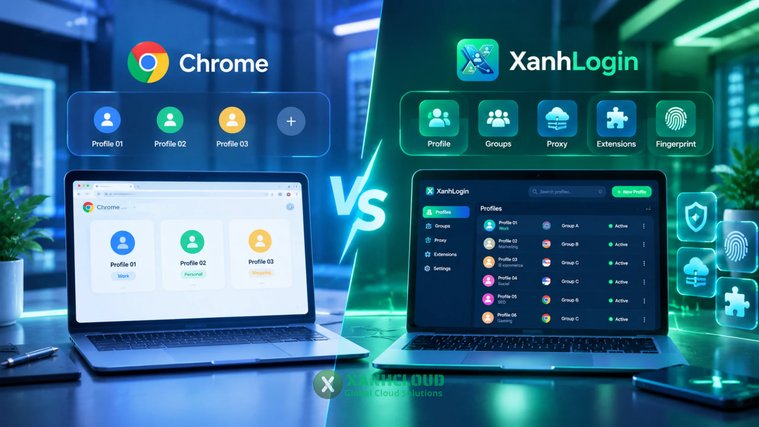 So sánh XanhLogin và Chrome Profile