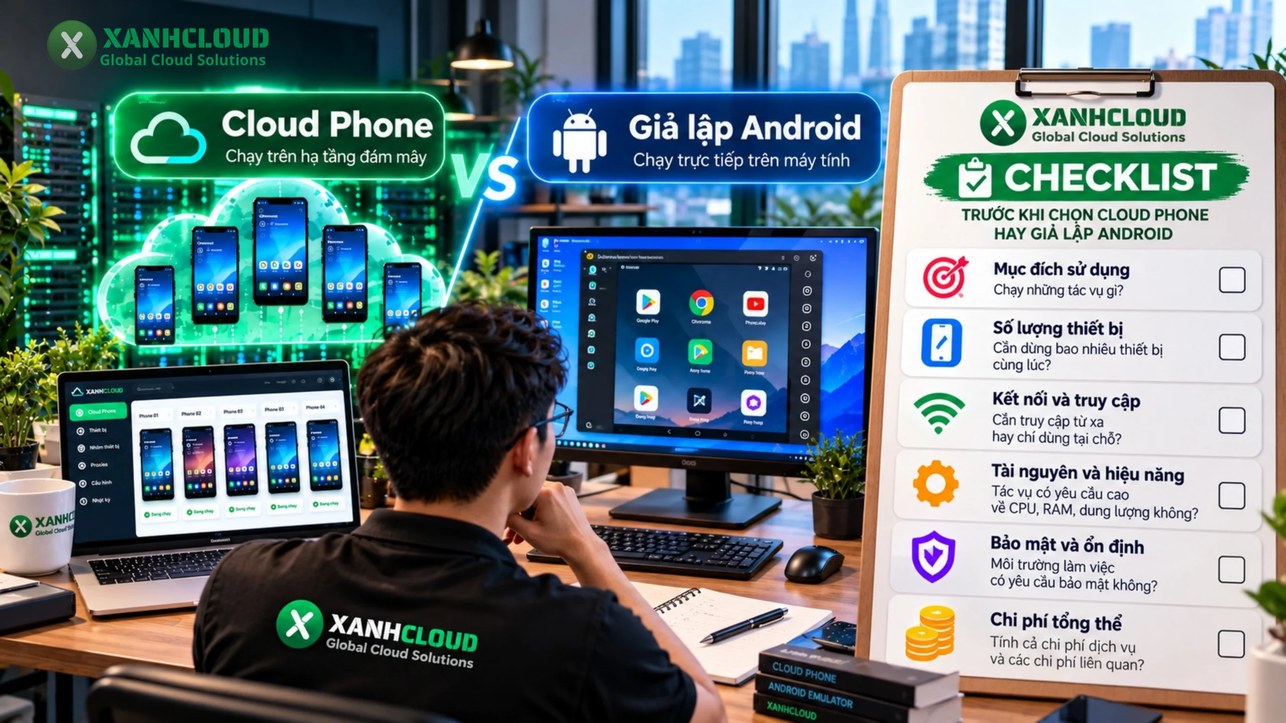 Các khoản cần tính khi so sánh chi phí Cloud Phone và giả lập Android